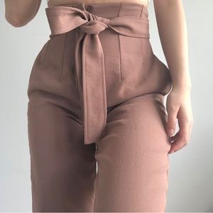 Aritzia tie front mauve pants - so gorgeous